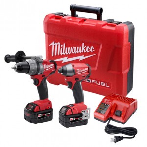 Milwaukee 2797-22 M18 Fuel Lithium 2-Tool Combo Kit includes Hammer Drill and Hex Impact Driver