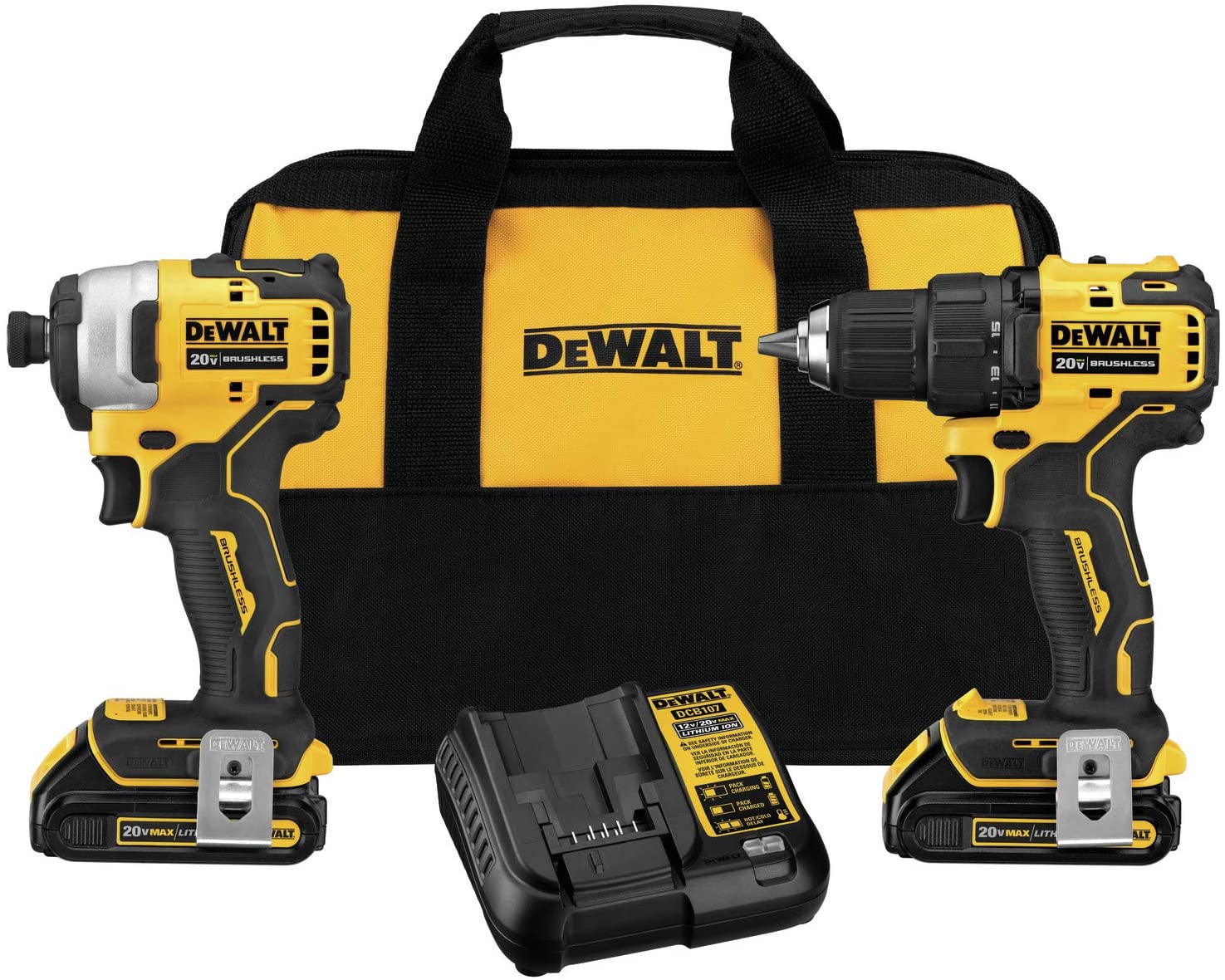Dewalt 20V MAX XR Cordless Lithium-Ion 1/2 in. Brushless Drill Driver and Impact Driver Combo Kit